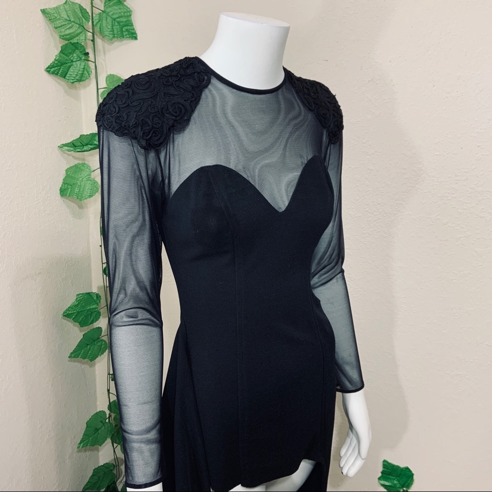 SOLD Betsy & Adam Vintage 90’s Sheer Dress - Picture 6 of 12